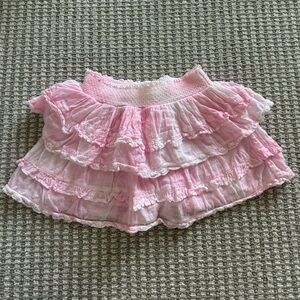 LoveShackFancy Pink Ruffled skirt